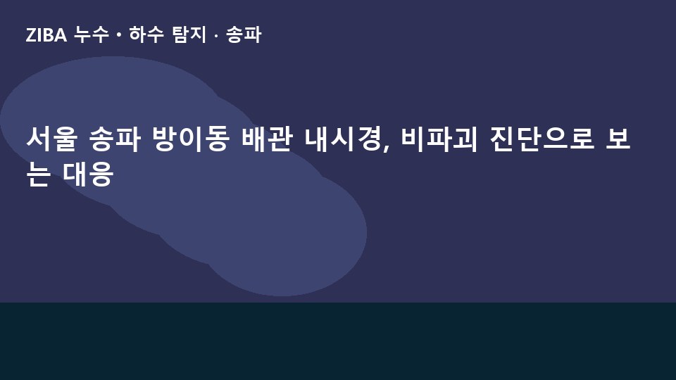 서울 송파 방이동 배관 내시경, 비파괴 진단으로 보는 대응