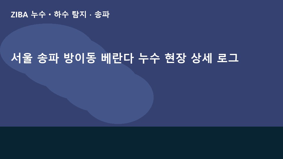 서울 송파 방이동 베란다 누수 현장 상세 로그