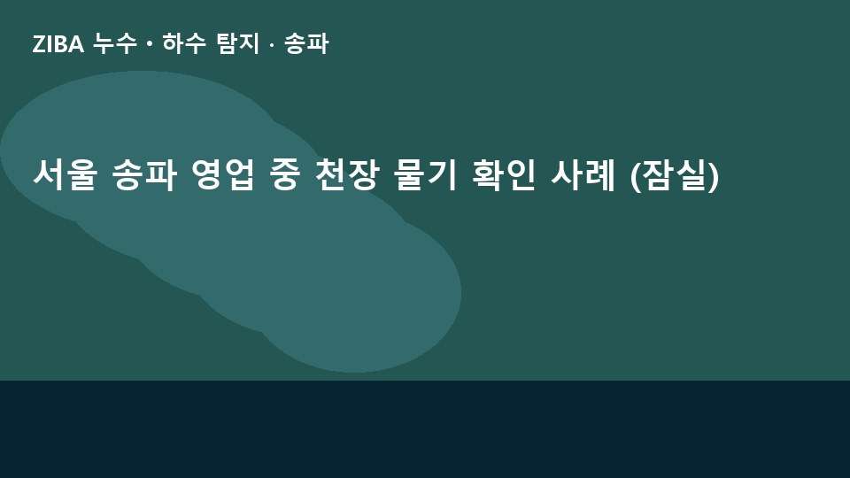 서울 송파 영업 중 천장 물기 확인 사례 (잠실)